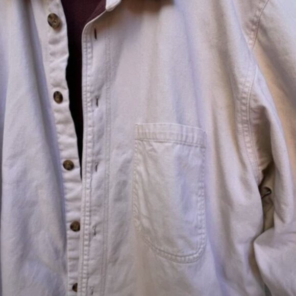 Cream and Red Lightweight Shirt Jacket - Picture 2 of 13